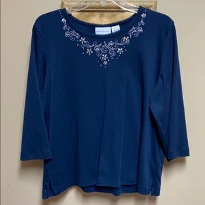 Alfred Dunner 3/4 Sleeve Top